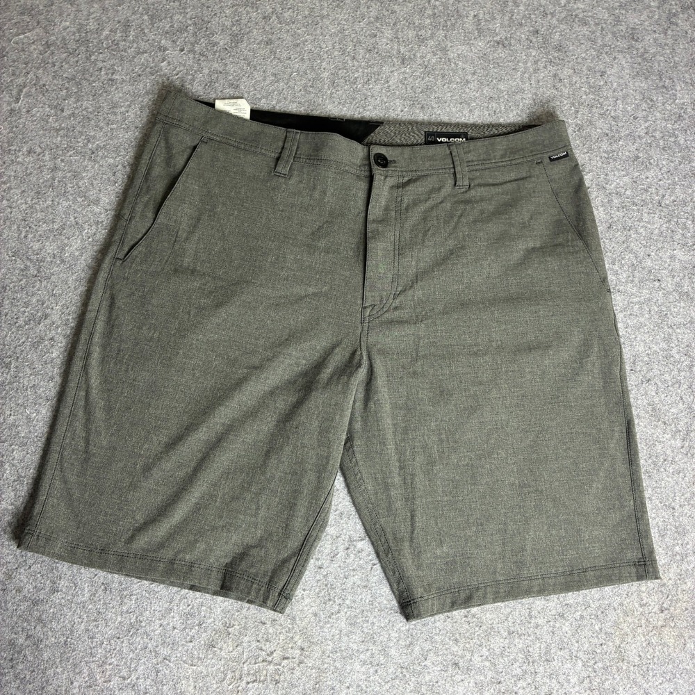 Volcom Frickin Modern Stretch Chino Shorts Mens 41x10 Heather Olive Green Skater